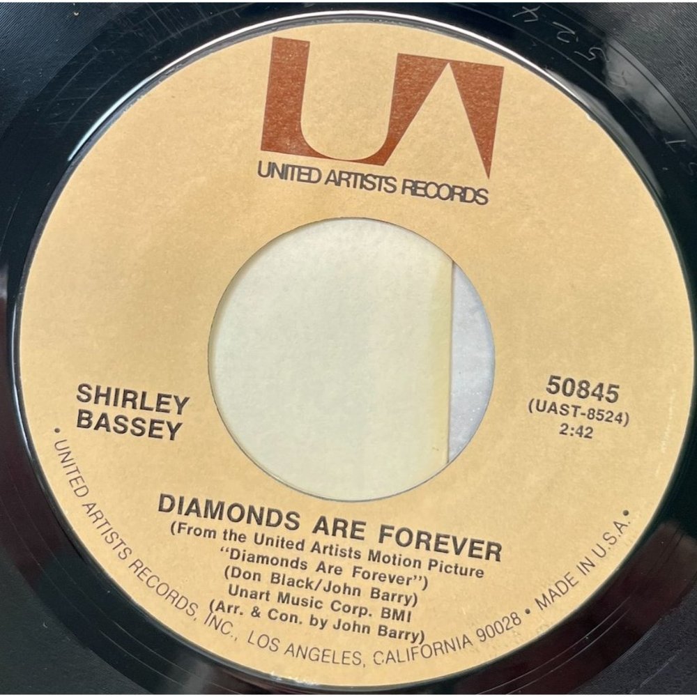 Shirley Bassey Diamonds Are Forever / For the Love of Him 45 Jazz United Artists